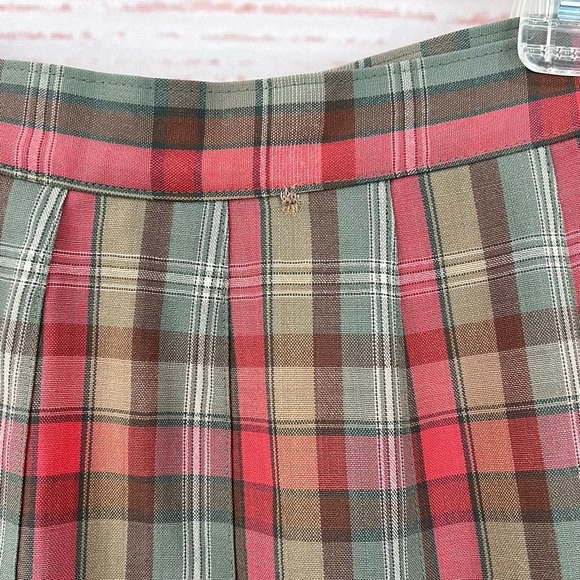 Vintage Pendleton Tartan Plaid Pleated Virgin Wool Schoolgirl Midi Skirt - Picture 4 of 7